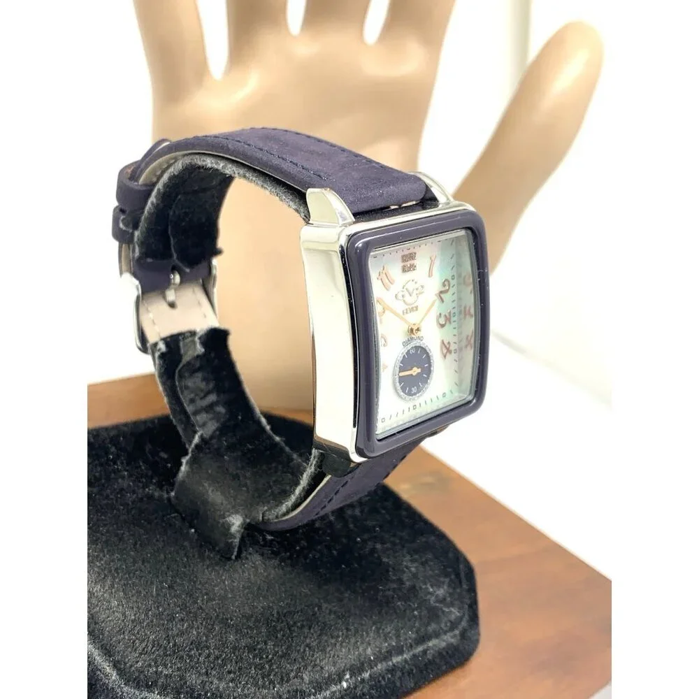 GV2 by Gevril Women's Watch 9260 Swiss Quartz Mother of Pearl Dial Blue Leather